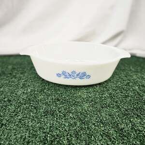 Vintage 1960's Anchor Hocking Casserole Dish Blue Cornflower 1.5 Quart No Lid